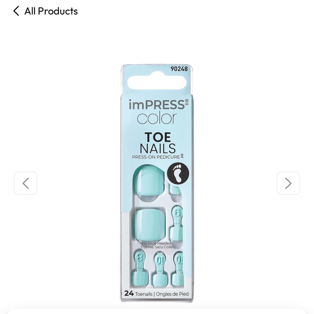 imPRESS Press-On Toe Nails - Light Blue